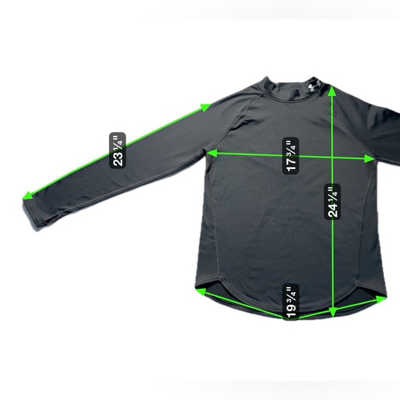 Under Armour Compression Shirt Mens Large Black Long Sleeve Athletic - Picture 3 of 5